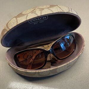 Vintage Coach Tan Sunglasses with Logo Case